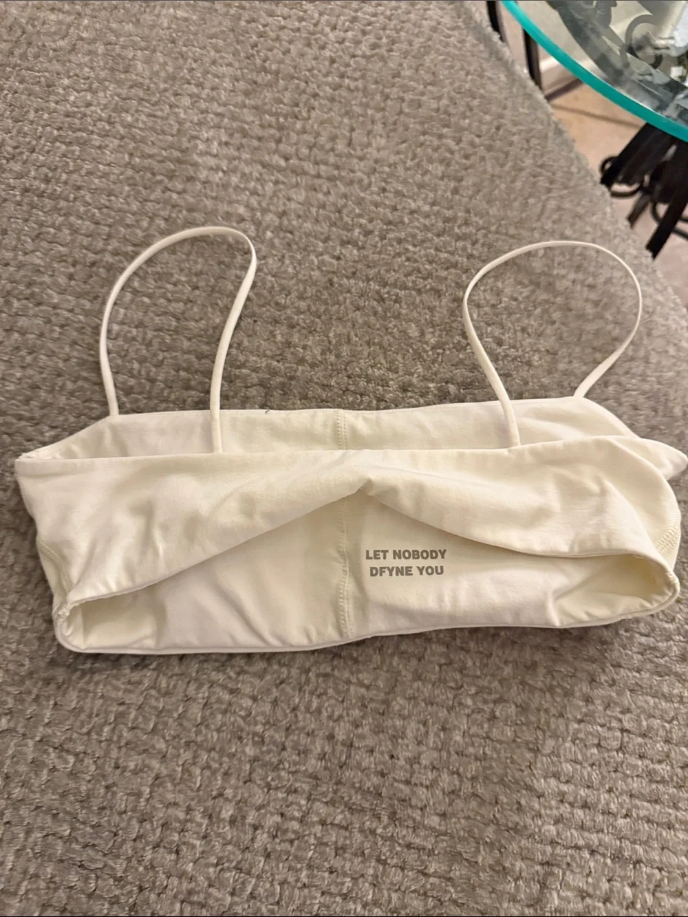 Dfyne Optic White Defy Strappy Sports Bra